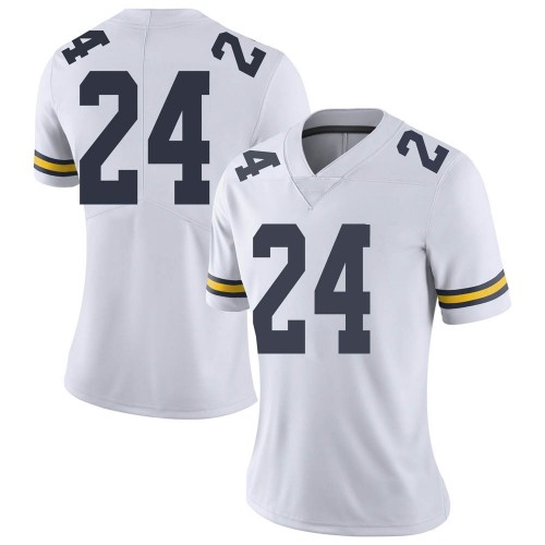 Zach Charbonnet Michigan Wolverines Women's NCAA #24 White Limited Brand Jordan College Stitched Football Jersey MBG8754AF